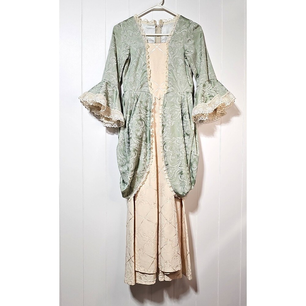 Girls Brocade Regency Aristocrat Dress Gown Handmade Costume Royalcore Ren Faire - Picture 3 of 16